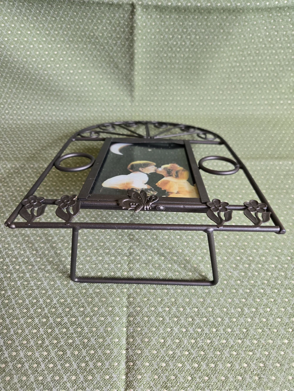 Daisy & Butterfly Accent Metal Photo Frame - Holds 3.5
